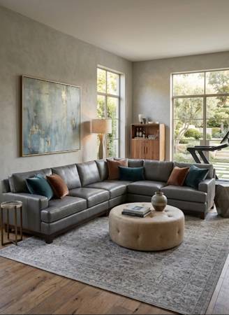 Ethan allen sectional leather sofa 1