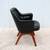 Vintage Mid-Century Modern Black Naugahyde & Walnut Executive Armchair 9 thumbnail