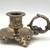 VTG Solid Brass Chamberstick Candle Holder Ornate Floral Scroll Handle 2 thumbnail