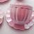 New Set of 3 Scalloped Pink Luster Teacups w/ Saucers and Creamer Set 1 thumbnail