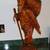 29" Vintage Teak Hand Carved Asian Traveler Figurine Statue 2 thumbnail