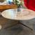 Marble coffee table with metal base, round, 32” wide 1 thumbnail