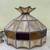 Vintage Tiffany Style Hanging Lamp Shade w/ Bulb Stained Glass Brown 6 thumbnail
