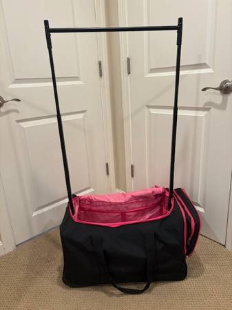 DANCE BAG ON WHEELS with 24" built in garment rack 1