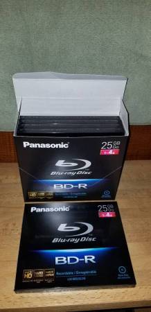 5pk PANASONIC BD-R Recordable Blank 25 GB Blu-Ray Discs in Jewel Cases 1