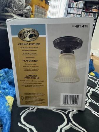 Hampton Bay 1-Light Oil Rubbed Bronze Flushmount Bell Shaped White Gla 1