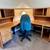 Solid Oak L-shaped Executive Desk w/Matching hutches, chair&footstool 7 thumbnail