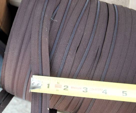 # 5 Continuous Coil Zipper Chain, 4 Colors. Over 500 Yards 1