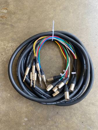 Balanced Snake 8 TRS (male) to 8 XLR (male) 20 Feet 1