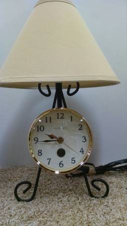 Wrought Iron Lamp with Clock 1