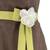 Women's sz. 4 Brown Mocha Strapless Formal Dress, Kiwi Green Bow Gown 2 thumbnail