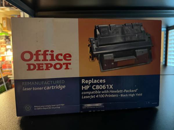 New But Older Office Depot HP C8061X Remanufact Laser Toner Cartridge! 1