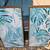 Pair of Tropical Coloring Palms Painted over Canvas Print & Gold Trim! 7 thumbnail