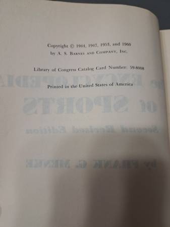 Vintage 1960 The Encyclopedia of Sports - books & magazines - by