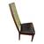 Mid Century Walnut & Vinyl  2 Tone Green & Black Chair - 18x 17x45 5 thumbnail