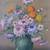 ANTIQUE VINTAGE FLOWERS STILL LIFE OIL PAINTING JANET GREENLEAF LISTED 4 thumbnail