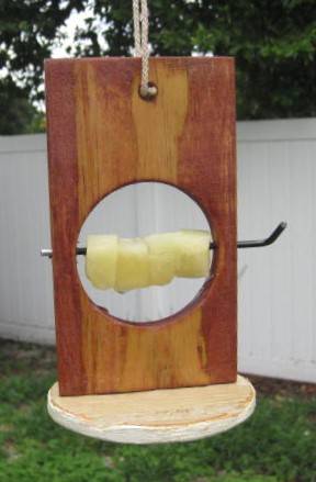 Handcrafted Solid Western Cedar Fruit Bird Feeder 1