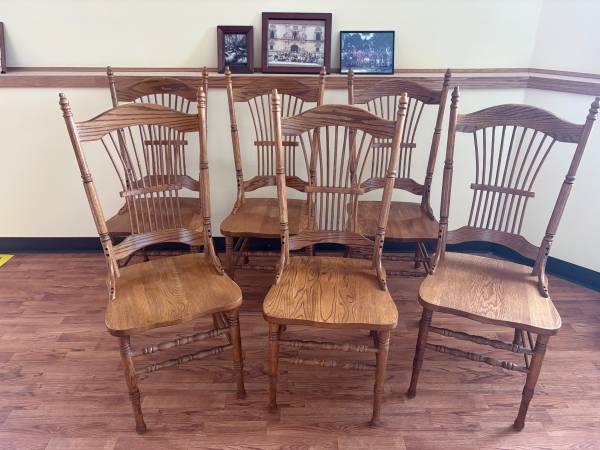 6 oak chairs 1