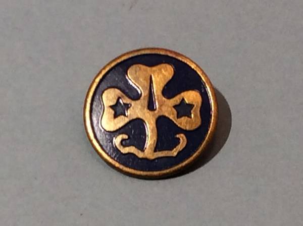 Vintage Girl Scouts Trefoil Sash Pin Blue Enamel 1