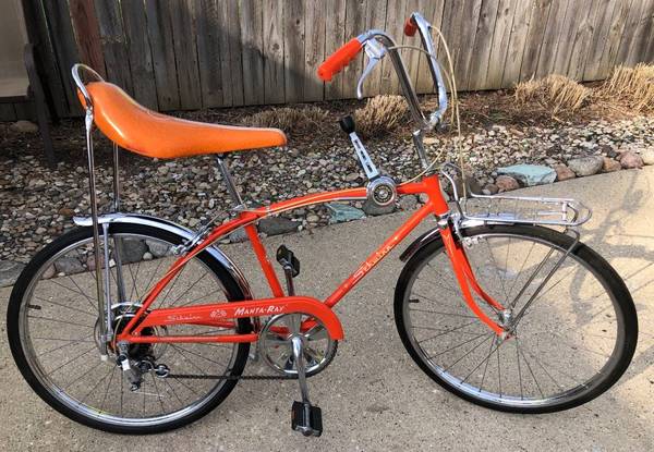 1971 SCHWINN ORANGE MANTA-RAY STINGRAY BIKE NICE! - bicycles - by