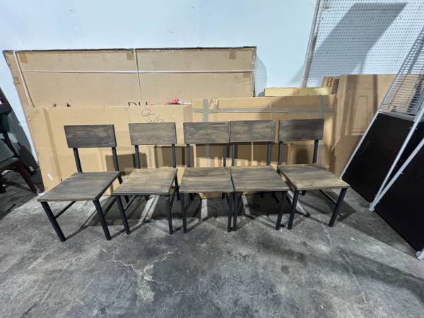 brown and light stained chairs 1