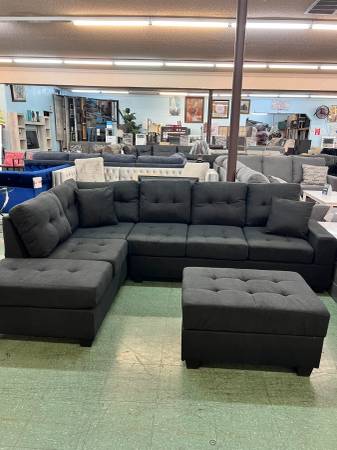 Brand New 2pc Sectional Couch with Ottoman 1