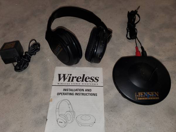 Wireless Stereo Headphones Jensen w/ Transmitter 1