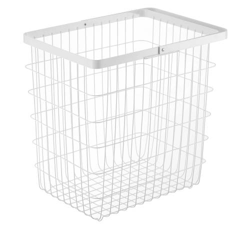 POTTERY BARN Yamazaki Wire Laundry Basket-Storage Hamper |Steel White 1