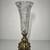 Vintage Brass Footed Pedestal Italian Crystal Vase 13.5"t 10 thumbnail
