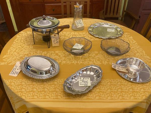 Holiday Silver Serving Pieces, 5 different in all, Prices $5 to $25 1