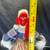 Red Masked African Medicine Man Tribal Statue 11 thumbnail