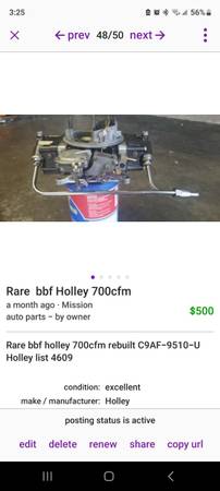 rare 700 cfm holley carb 1