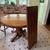 Round Solid Oak Dining Table, 48 Inches, Six Chairs, Leaf 6 thumbnail