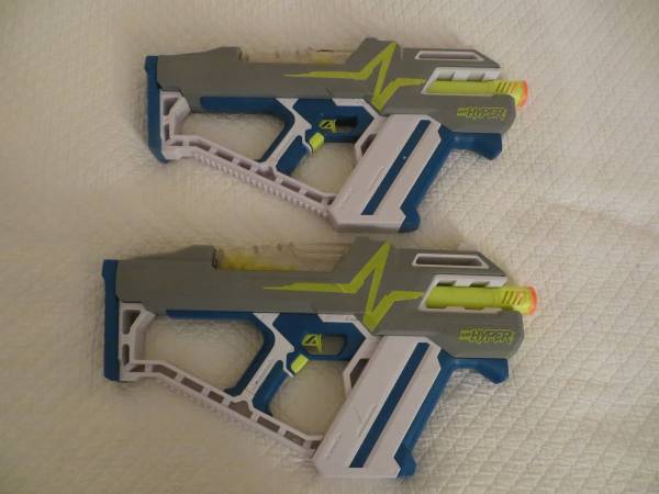 Nerf Hyper Mach 100 Fully Motorized Blaster Velocity, Reload 2 GUNS!! 1