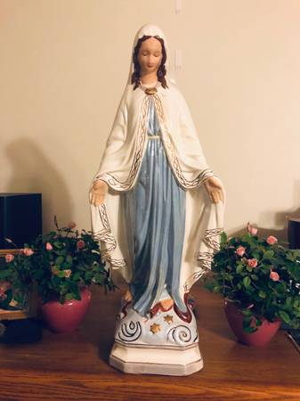 Madonna Statuette - 24” - Hand-painted Glazed Ceramic 1