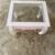 Hand painted glass top, rectangular side table. 7 thumbnail