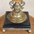 Hand-painted porcelain egg sculpture centerpiece on brass/marble stand 4 thumbnail
