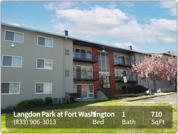 $1,540 / 1br - 710ft2 - Ubicación conveniente para quienes se desplazan – ¡En la línea de autobús! 1 habitación, 1 baño (Fort Washington)63779464525697122