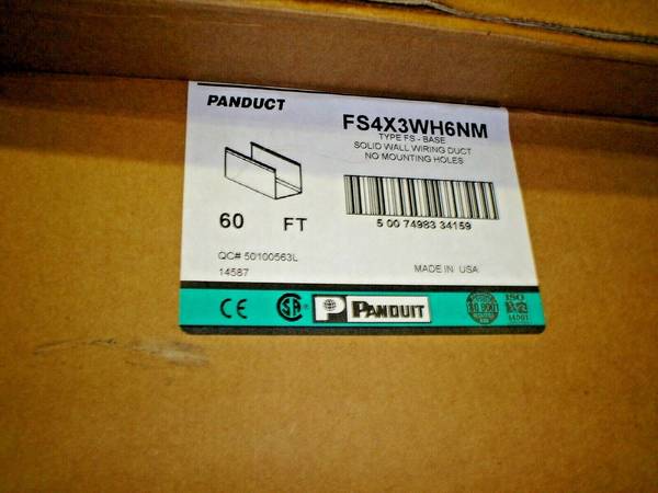 PanDuct FS4X3WH6NM Type FS-Base 60FT Solid Wall Wiring Duct Panduit 1