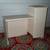 DESK white wood 2 Level Vintage Custom Storage Cabinet Shelf 1 thumbnail