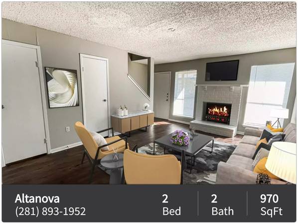 $1,259 / 2br - 970ft2 - Wonderful 970 sqft, 2 bed, 2 bath floorplan in Houston (Houston - Northwest Houston)63906677043842121