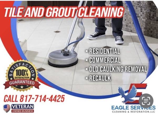 Tile & Grout Cleaning- Up to 200' - $99/ Over 200'- $.45 ft/ Caulking 1