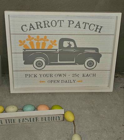 7 SPRING SIGNS PLAQUES BUNNY EGGS GARLAND EASTER HOME DECOR 1