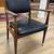 Vintage Gregson Walnut Wood Black Arm Chair. 1 thumbnail