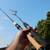 REEL and 3 fishing rods ...surf ocean fish long 16 thumbnail