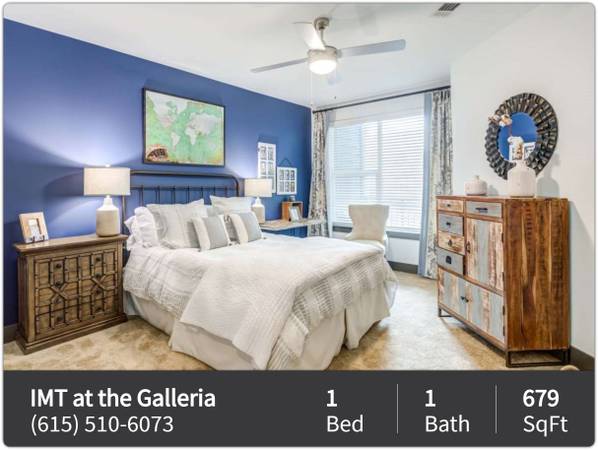 Finest upscale living! 1 bed / 1 bath! IMT at the Galleria 1