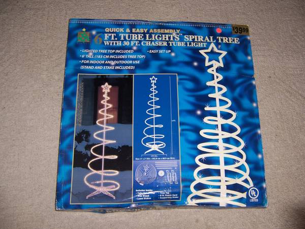 6 FT. TUBE LIGHTS SPIRAL CHRISTMAS TREE WITH 30 FT. CHASER TUBE LIGHT 1