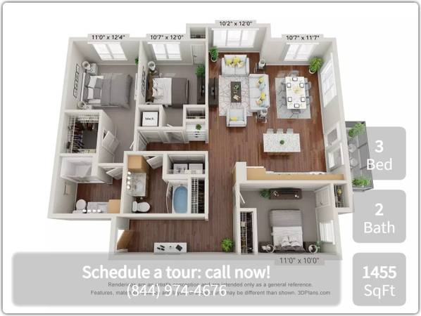$1,680 / 3br - 1455ft2 - Start living large! You'll love our 3 bed, 2 bath! 1455 Sq Ft! (Nashville - RiverNorth)63904820082434121