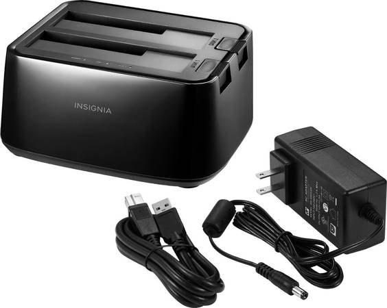 Insignia Brand Dual 2 Bay HDD Docking Station Hard Drives new 1