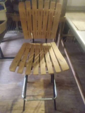 Swivel Metal And Wood Chair 1